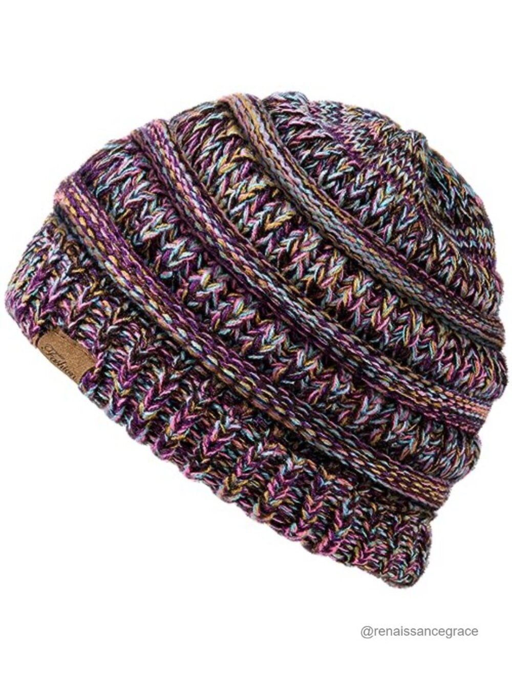 Winter Beanie Hat Women Cable Knit Cotton Polyester Warm